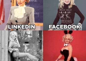 Where this meme comes from with Linkedin, Facebook, Instagram and Tinder